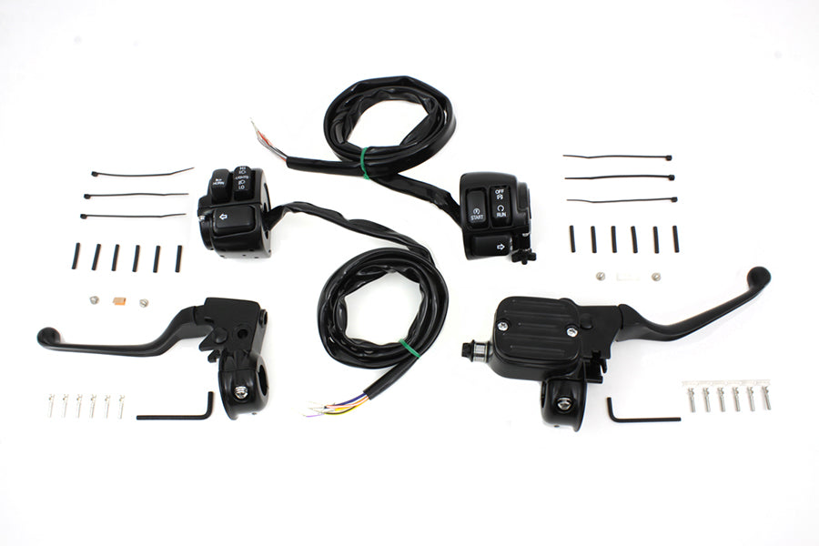 22-1167 - Handlebar Control Kit with Switches Black by V-Twin
