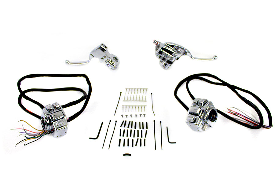 22-1171 - Chrome Handlebar Control Kit by V-Twin