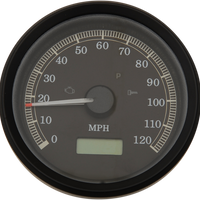 2210-0389 - DRAG SPECIALTIES 3-3/8" MPH Programmable Electronic Speedometer - Black Bezel - Black Face T21-69A3BBDS