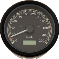 2210-0389 - DRAG SPECIALTIES 3-3/8" MPH Programmable Electronic Speedometer - Black Bezel - Black Face T21-69A3BBDS