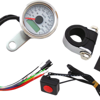 2210-0416 - DRAG SPECIALTIES Programmable Speedometer with Indicator Lights - Stainless Steel - 120 MPH LED Black Face - 1-7/8" 77759