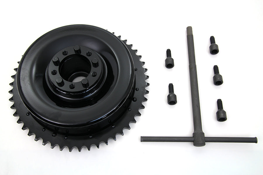 23-0051 - Rear Mechanical Brake Drum Black with Sprocket by V-Twin