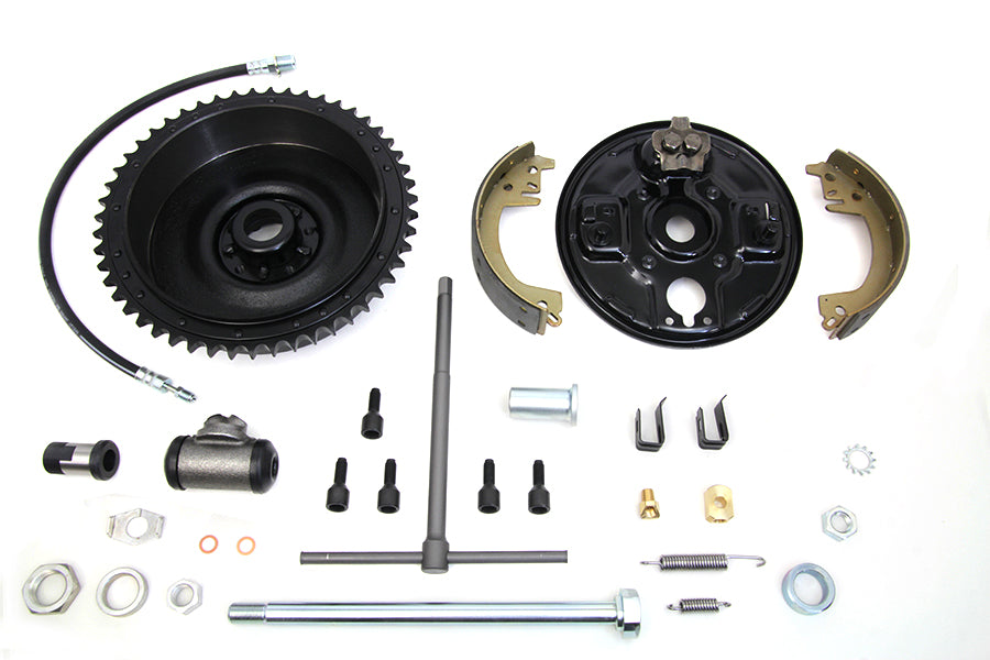 23-0087 - Rear Brake Drum Assembly Black by V-Twin