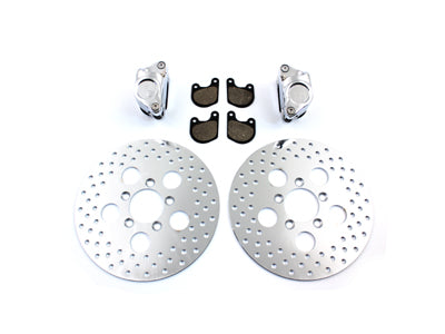 23-0250 - Front Dual Disc Caliper and 10 inch Disc Kit Chrome by V-Twin