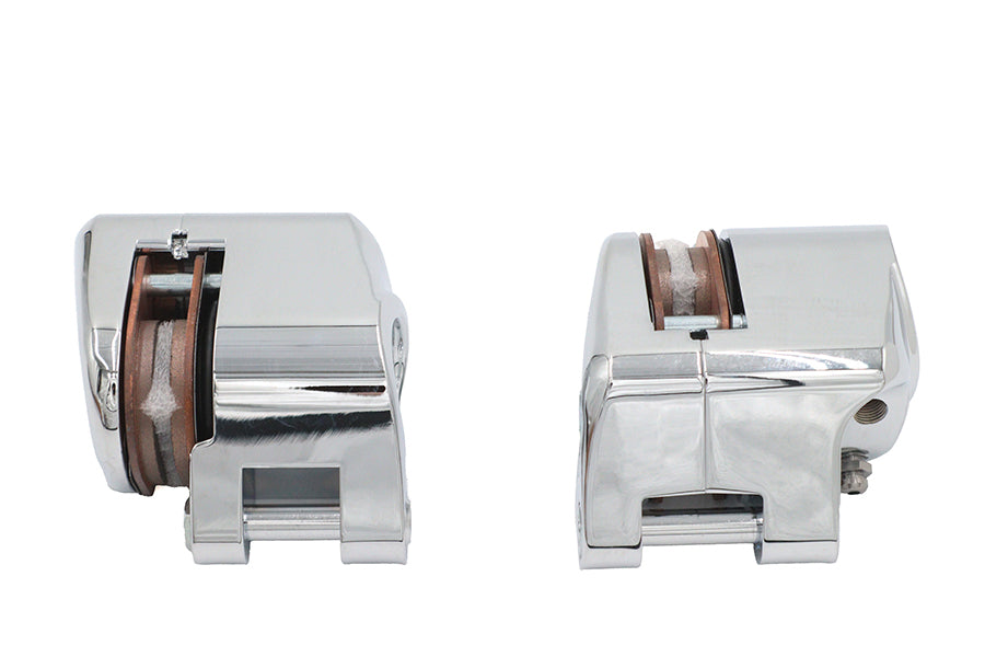 23-0550 - Chrome 1-Piston Front Brake Caliper Set by Duro