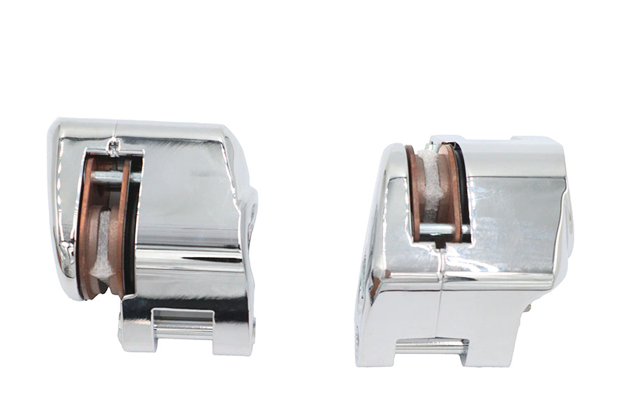 23-0550 - Chrome 1-Piston Front Brake Caliper Set by Duro