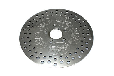 23-0833 - 11-1/2 inch Front Brake Disc Skull Design Polished by Edart