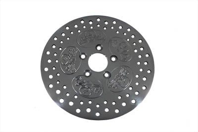23-0834 - 11-1/2 inch Rear Brake Disc Skull Design Polished by Edart