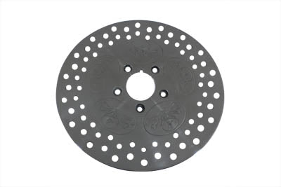 23-0837 - 11-1/2 inch Rear Brake Disc Skull Design Stainless Steel by Edart