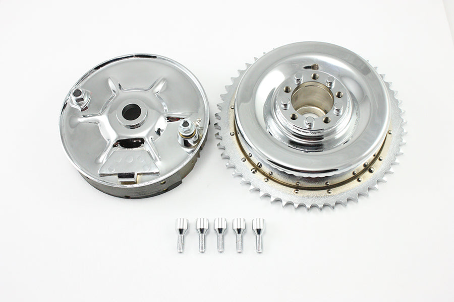23-0877 - Rear Mechanical Brake Drum Kit Chrome by V-Twin