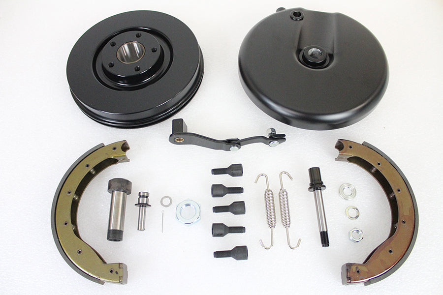 23-1002 - Front Brake Backing Plate Kit Black by V-Twin