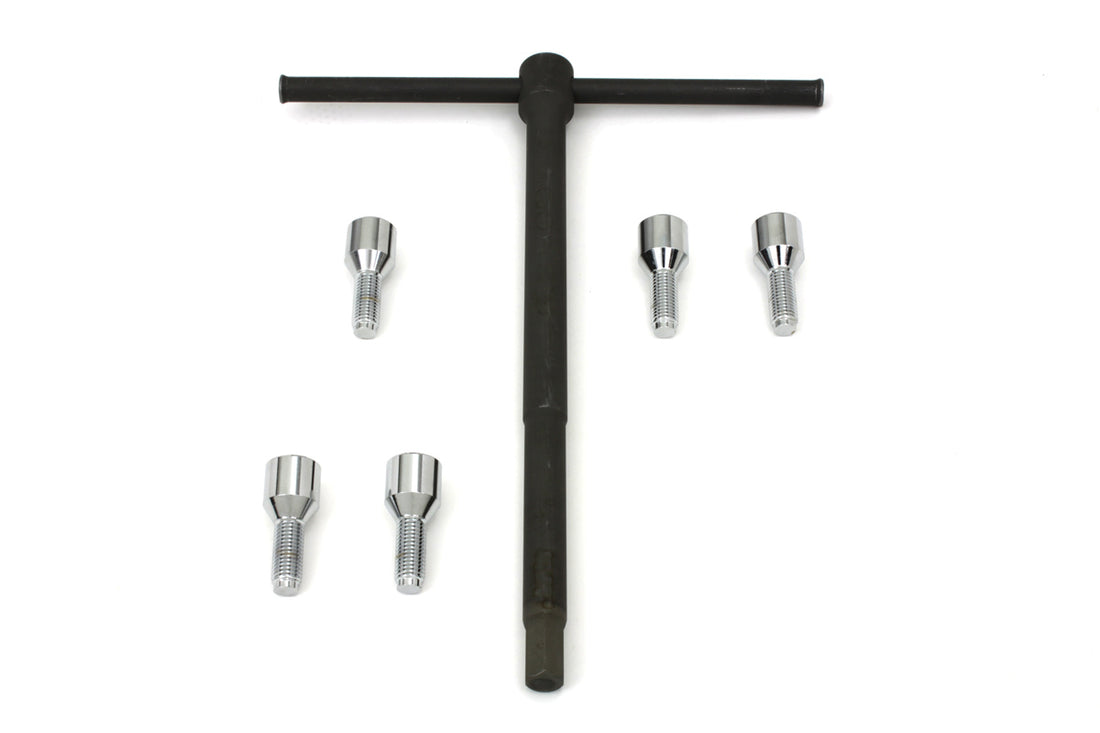 23-1207 - Chrome Wheel Lug Set with Wrench by V-Twin