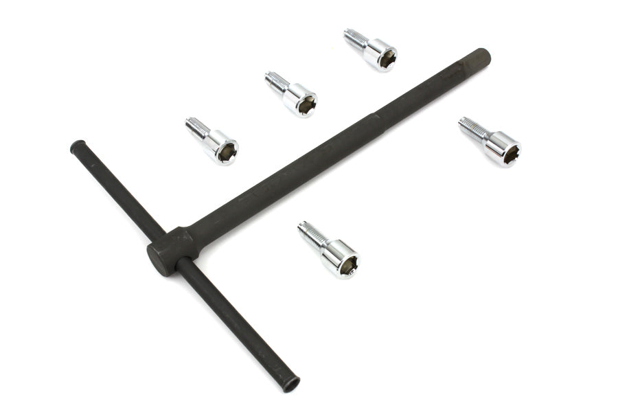 23-1207 - Chrome Wheel Lug Set with Wrench by V-Twin