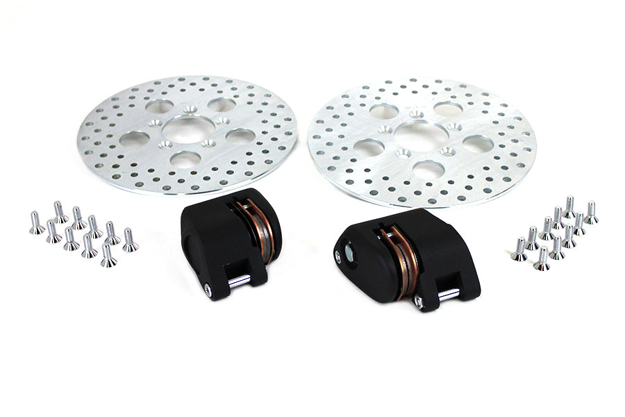 23-1214 - Front Dual Disc Caliper and 10 inch Disc Kit Black by V-Twin