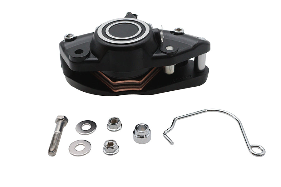 23-2219 - Black Front 1 Piston Banana Caliper with Bullseye by Edart