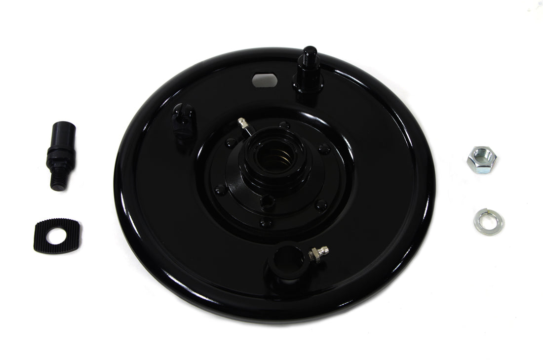 23-3077 - Front Mechanical Brake Backing Plate Black by V-Twin