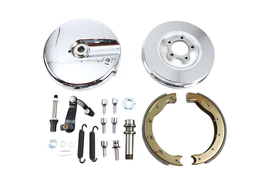 23-9204 - Front Brake Backing Plate Kit Left Side Chrome by V-Twin