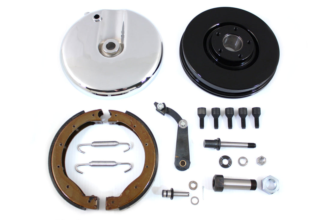 23-9223 - Front Brake Backing Plate Kit Polished by V-Twin