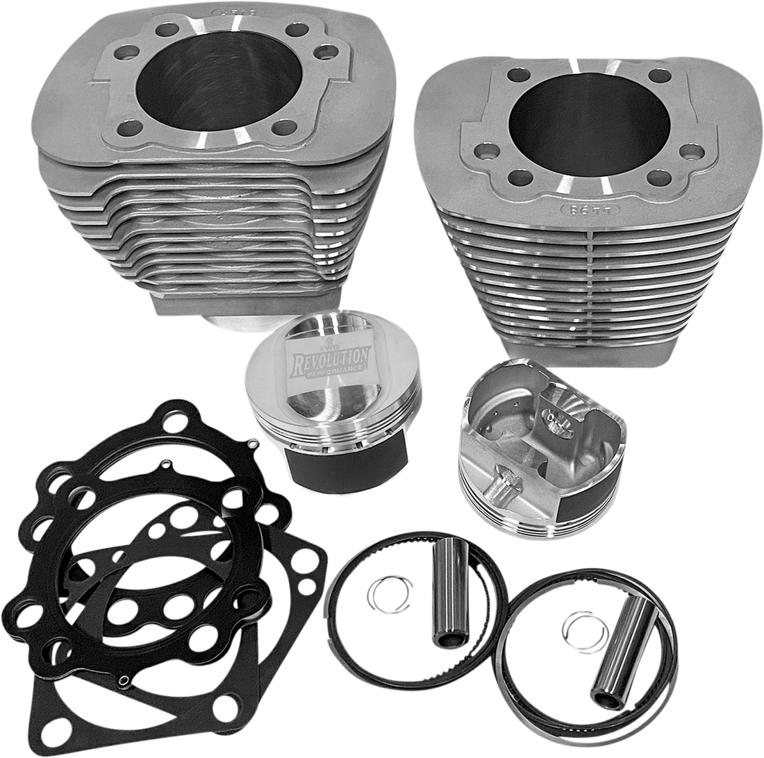 REVOLUTION PERFORMANCE, LLC Cylinder Kit - 92" - Big Bore - Natural Silver - Evolution Big Twin RP201-218W