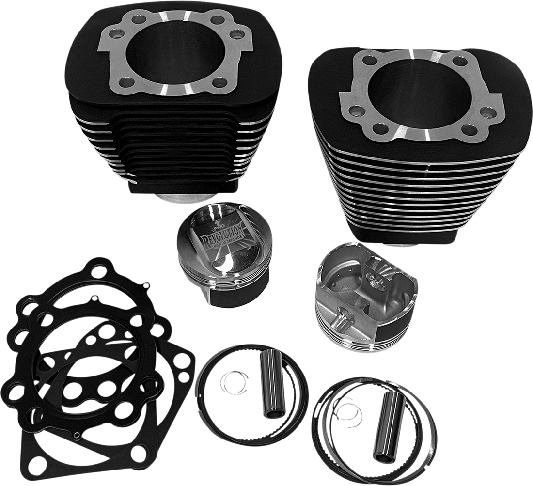 REVOLUTION PERFORMANCE, LLC Cylinder Kit - 92" - Big Bore - Black with Highlighted Fins - Evolution Big Twin RP201-220W