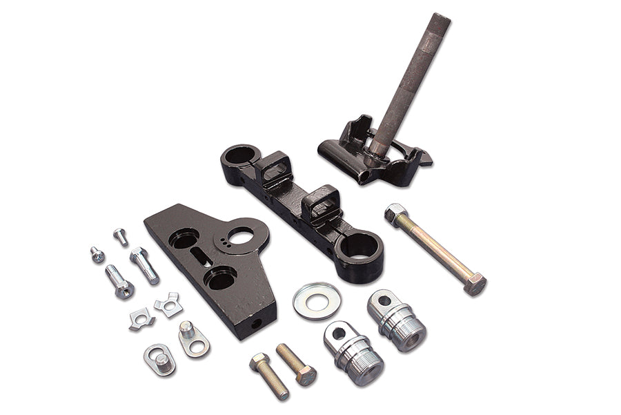 24-0004 - Black 41mm Adjustable Triple Tree Set without Tabs by V-Twin