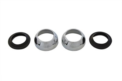 24-0090 - Chrome 39mm Fork Boot Cover Dust Shield Kit by V-Twin