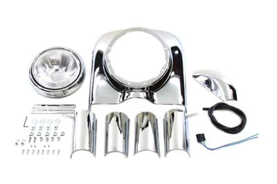 24-0286 - 7 inch Headlamp Cowl Kit Chrome by V-Twin