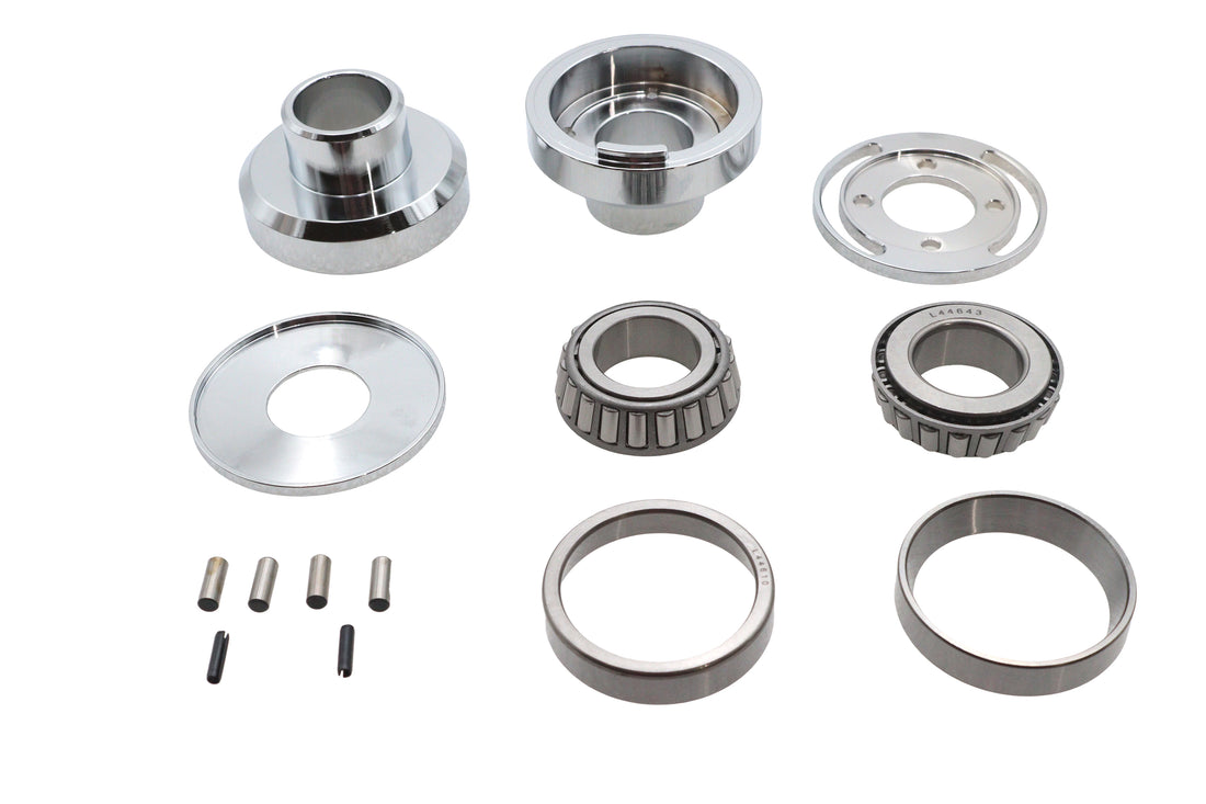 24-0296 - Chrome Fork Stop Neck Cup Kit by V-Twin