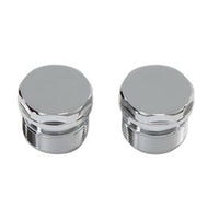 24-0335 - Chrome Top Fork Tube Plugs without Hole by V-Twin