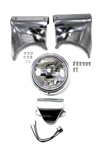 24-0501 - 7  Headlamp Cowl Kit Polished by V-Twin