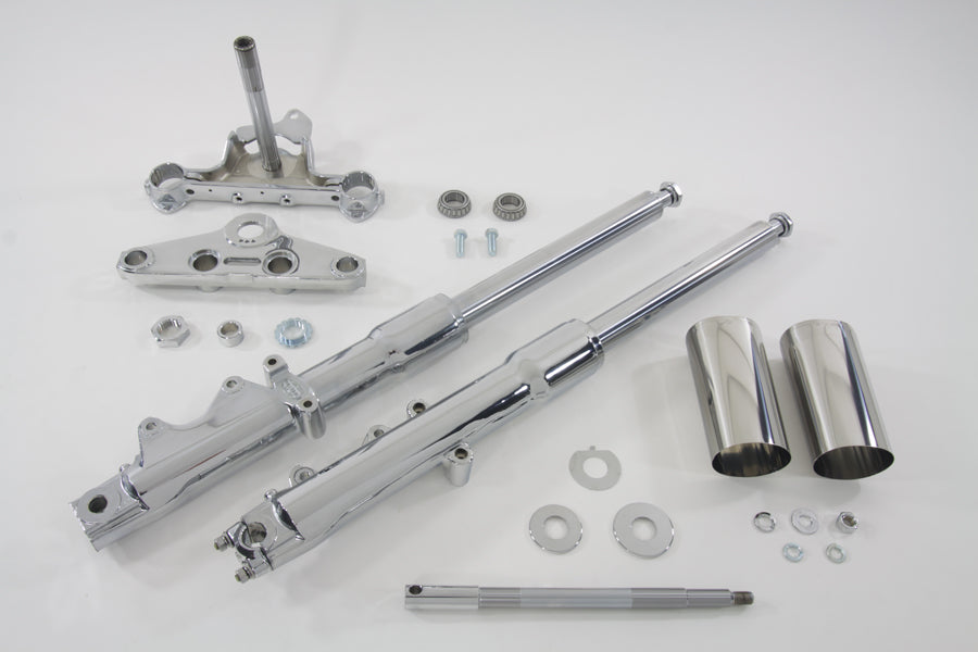 24-0514 - 41mm Fork Assembly with Chrome Sliders Stock Length by V-Twin