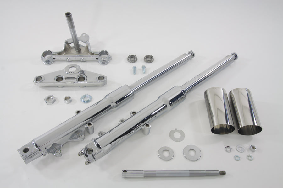 24-0514 - 41mm Fork Assembly with Chrome Sliders Stock Length by V-Twin