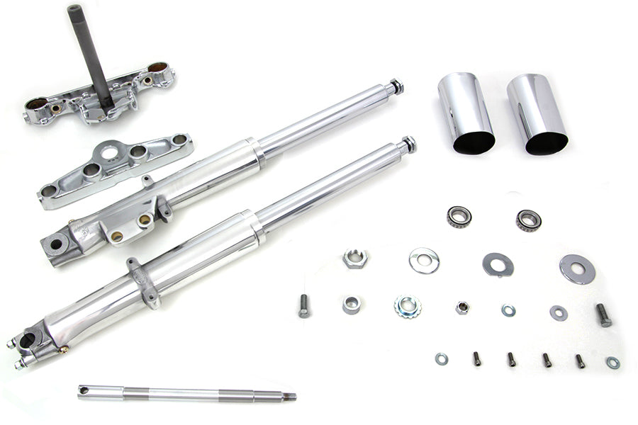 24-0520 - 41mm Fork Assembly with Polished Sliders Single Disc by V-Twin