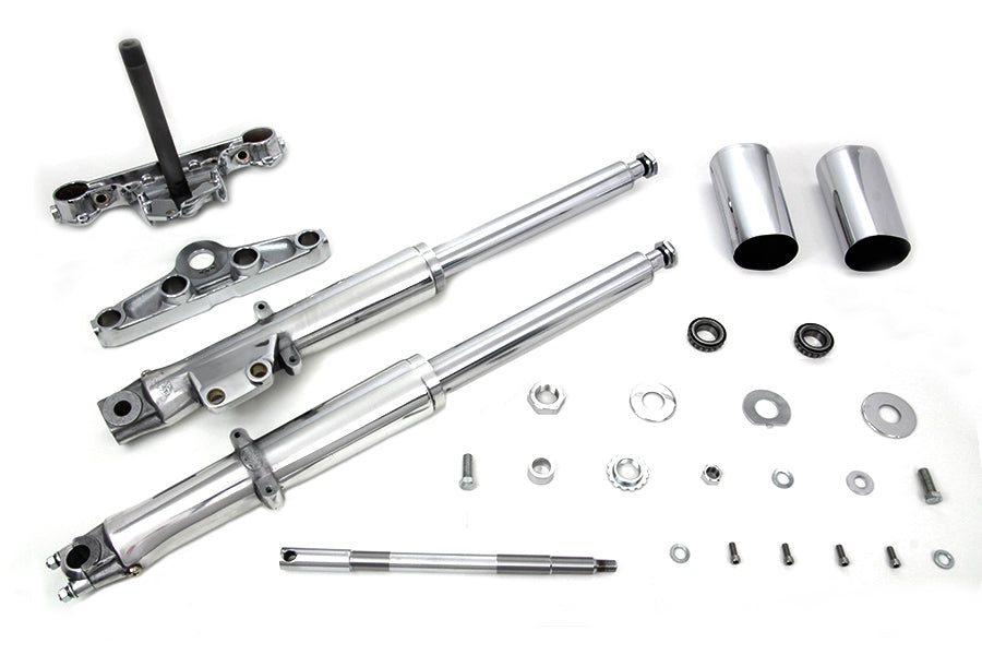 24-0520 - 41mm Fork Assembly with Polished Sliders Single Disc by V-Twin