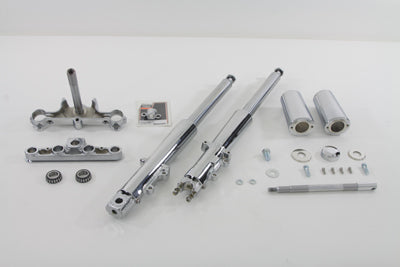 24-0579 - Fork Assembly with Chrome Sliders Stock Length by V-Twin