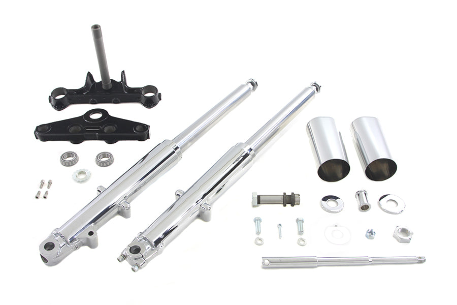 24-0757 - 41mm Chrome Fork Assembly with Chrome Sliders by V-Twin