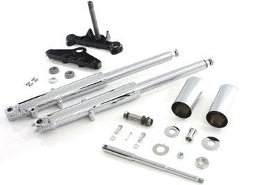 24-0757 - 41mm Chrome Fork Assembly with Chrome Sliders by V-Twin