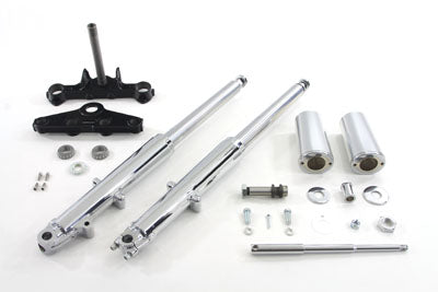 24-0757 - 41mm Chrome Fork Assembly with Chrome Sliders by V-Twin