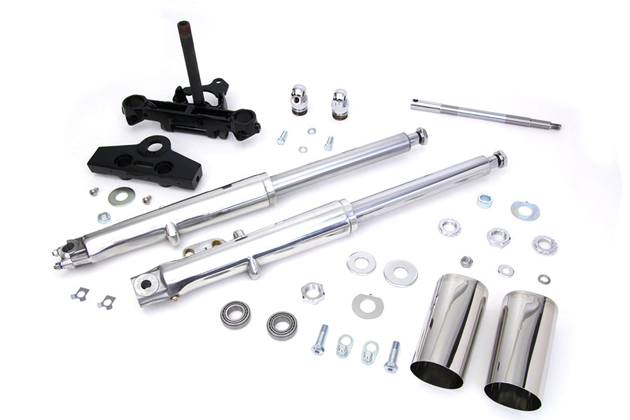 24-0790 - 41mm Adjustable Fork Tube Assembly with Polished Sliders by V-Twin