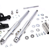 24-0790 - 41mm Adjustable Fork Tube Assembly with Polished Sliders by V-Twin