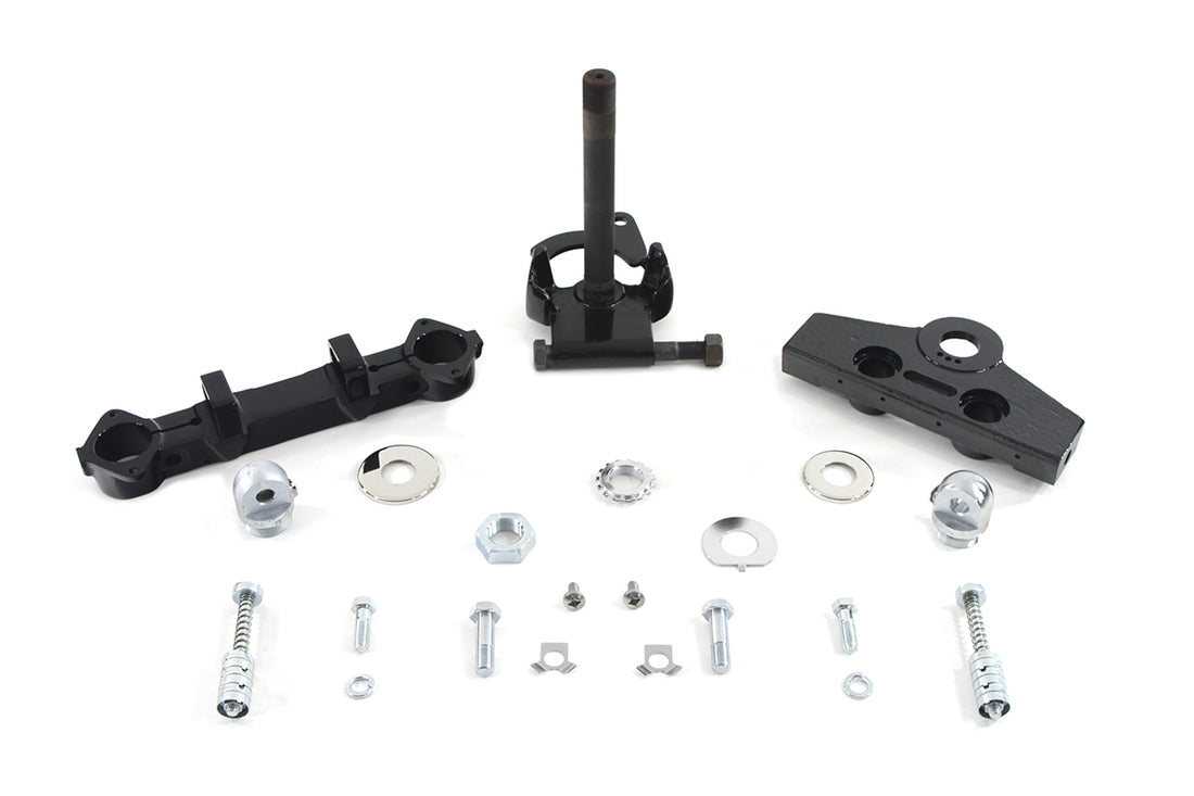 24-0797 - Black Adjustable Triple Tree Set by V-Twin