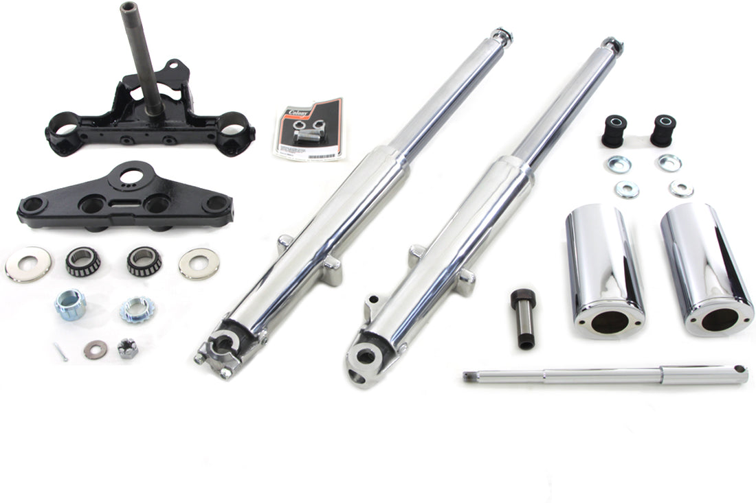 24-0880 - Fork Assembly with Polished Sliders Right Side Drum Brake by V-Twin