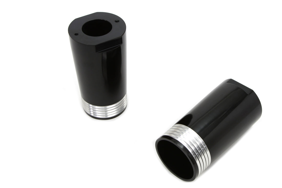 24-1170 - Black Fork Slider Cover Set Tapered Style by V-Twin