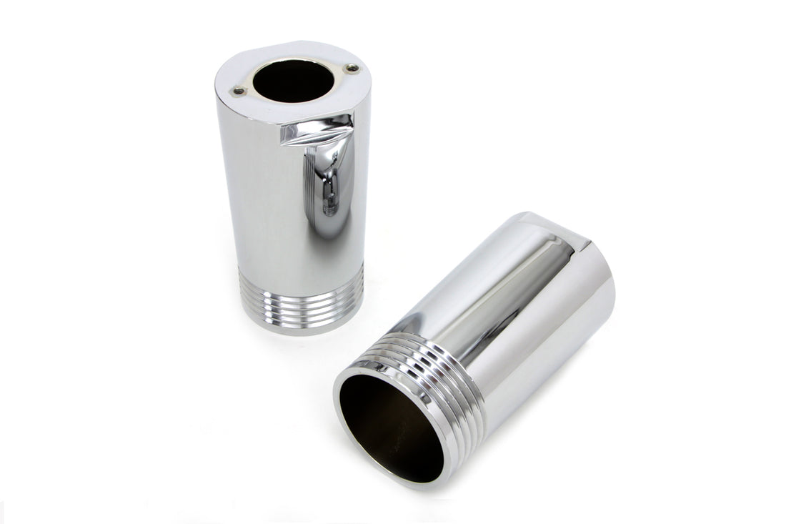 24-1171 - Chrome Fork Slider Cover Set Tapered Style by V-Twin