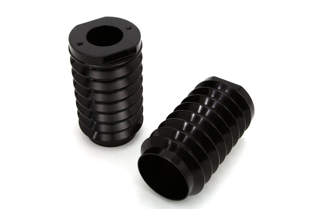 24-1172 - Black Fork Slider Cover Set Bellowed Style by V-Twin