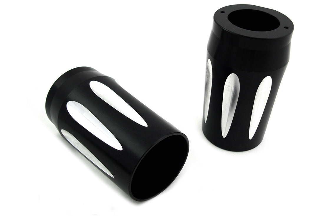 24-1180 - Black Fork Slider Cover Set by V-Twin