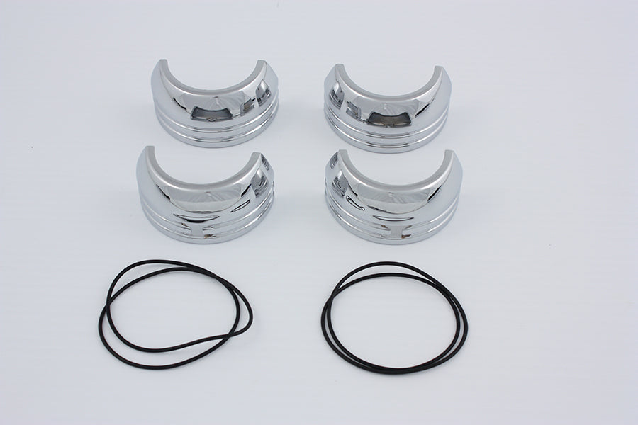 24-1213 - 49mm Fork Boot Cover Set Chrome by V-Twin