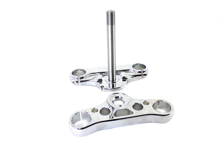 24-1432 - FXDWG 49mm Triple Tree Set Chrome by V-Twin