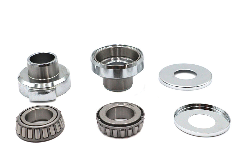 24-1488 - Chrome Fork Neck Cup Kit with Stops by V-Twin
