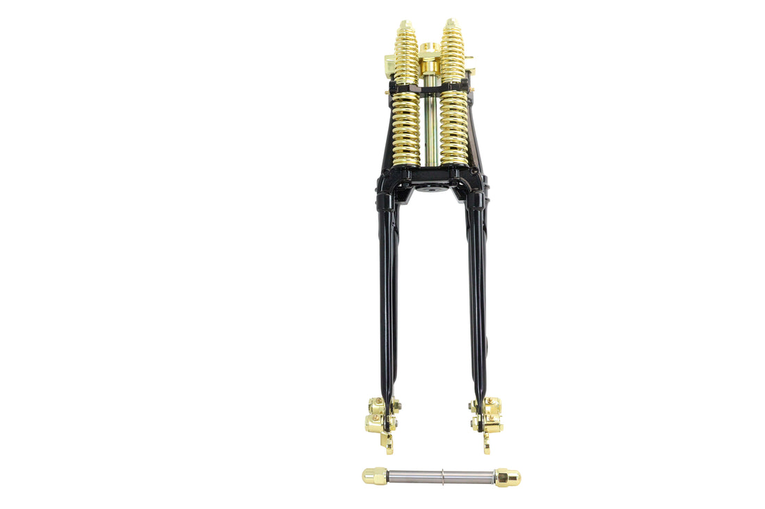 24-1577 - 20 inch Spring Fork Kit Black with Brass Accents by V-Twin